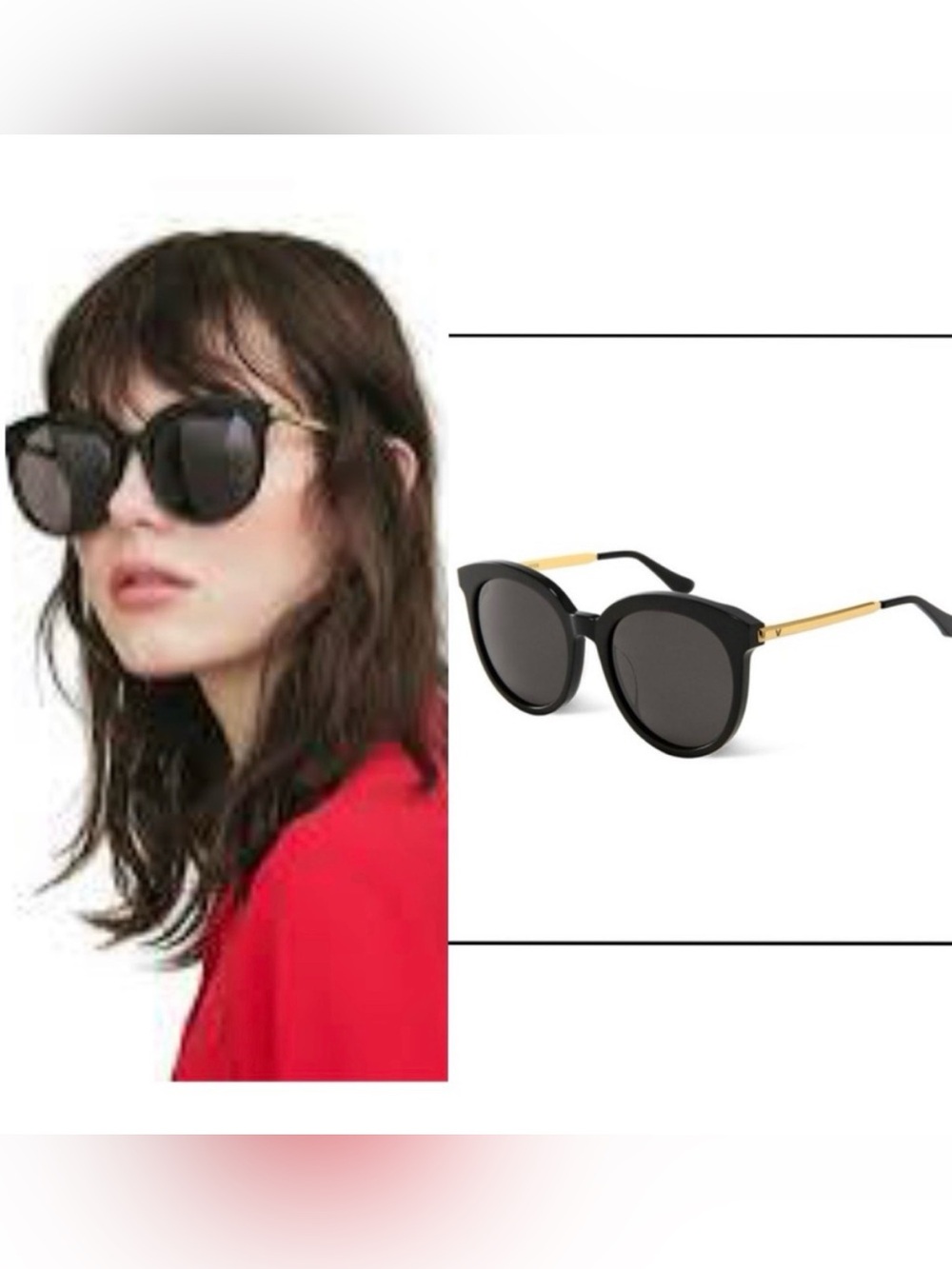 Gentle Monster Lovesome Black Sunglasses P1847 C01 with Black Case